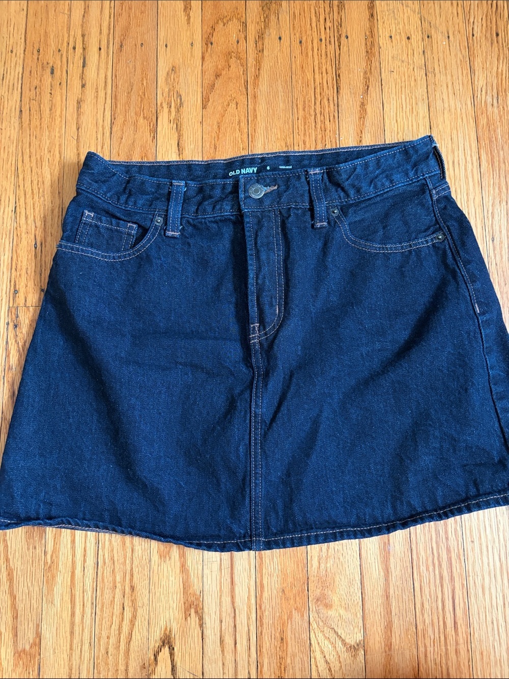 Old Navy Dark Blue Denim A-Line Mini Skirt